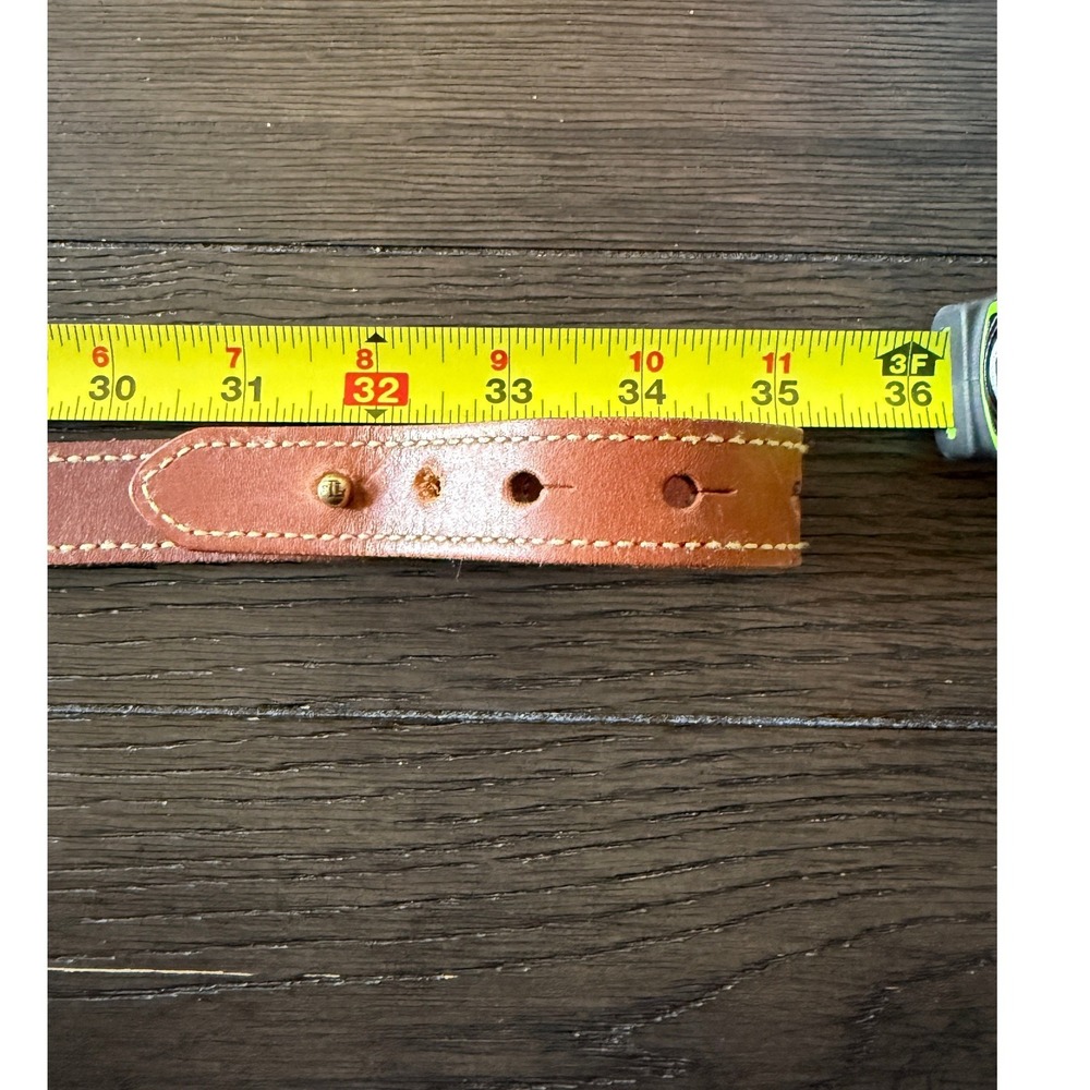 Lauren Ralph Lauren VTG M/32-34 Leather Pheasant Porcelain Brass Buckle Belt - Picture 7 of 8